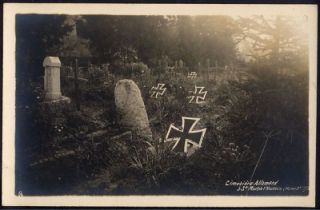 Battle of Marne German Cemetery Real Photo Postcard St Martin 1915