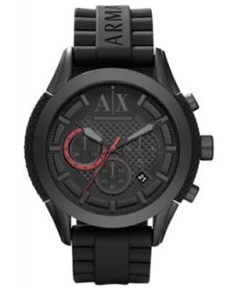 Armani Exchange Watch, Mens Chronograph Red Silicone Strap 38mm