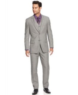 Tommy Hilfiger Suit Separates, Grey Sharkskin Slim Fit   Mens Suits