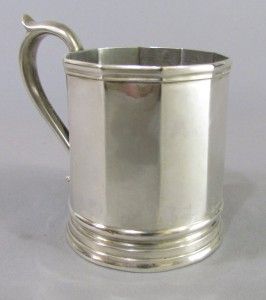 1850 American Coin Silver Mug Cup Ball Tompkin Ball Marquand