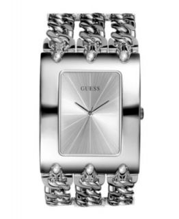 GUESS Watch, Womens Silver Tone Chain Bracelet 48x40mm U12640L1   All