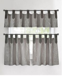 Park B Smith Ticking Stripe Redwood 60 x 24 Cafe Curtains
