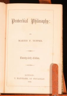 1856 Proverbial Philosophy Martin Farquhar Tupper Morality Expressions
