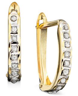 Diamond Accent Earrings, 14k Gold Hoops   Earrings   Jewelry & Watches