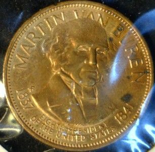 Martin Van Buren Mint Commemorative Bronze Medal Token Coin