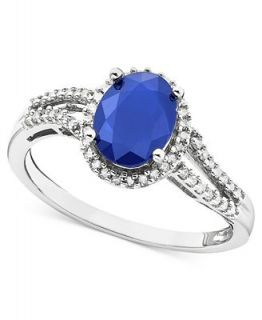 14k White Gold Oval Cut Sapphire Ring (1 1/2 ct. t.w.)