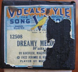 player piano roll Dreamy Melody 12508 Vocalstyle Waltz 1922 Allison