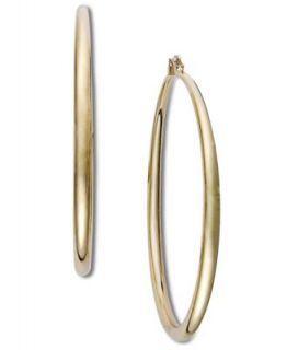 INC International Concepts Earrings, Gold Tone Large Textured Hoop