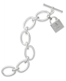 Lauren Ralph Lauren Bracelet, Silver Tone Charm Ring Toggle Bracelet