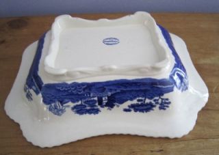 Spode Tower Blue Large Covered Vegetable Bowl 10.75 Old Mark Good Con