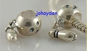 925 Silver Bowling Ball Pin European Bead Charm B