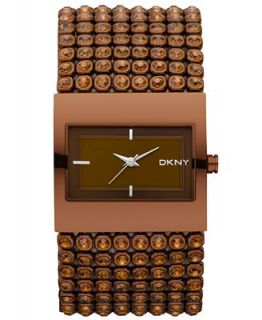 DKNY Watch, Womens Brown Ion Plated Stainless Steel and Crystal
