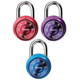 New Master Lock 1533TRI Mini Combination Locks in Blue Purple and Pink