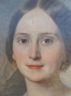Louis Mathieu Didier Guillaume 1816 1892 Antique Portrait Oil Painting