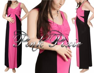 Maternity Pregnancy Dress Black Pink Formal Party Evening 8 10 12 14