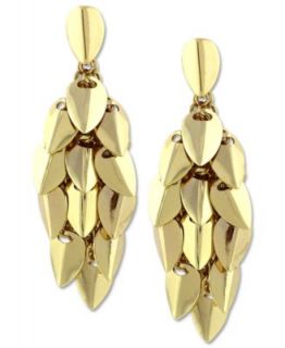 Vince Camuto Earrings, Gold Tone Glass Micro Pave Drop Earrings