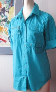 New Chicos Utility Detail Maureen Shirt Chicos 0 s M $79
