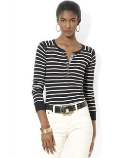 Lauren Jeans Co. Top, Long Sleeve Striped Henley