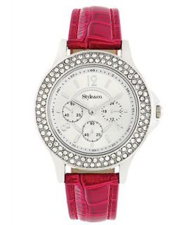 Style&co. Watch, Womens s Red Croc Embossed Leather Strap 27mm SC1303