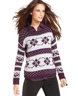 Kensie Sweater, Long Sleeve Patterned Knit