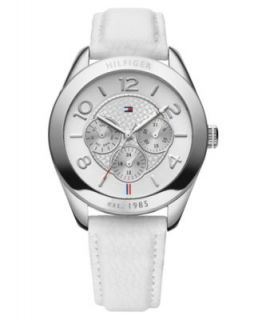 Tommy Hilfiger Watch, Womens White Leather Strap 40mm 1781255   All