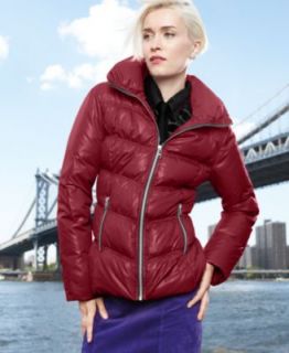 Calvin Klein Jacket, Packable Hooded Quilted Down Puffer   Womens