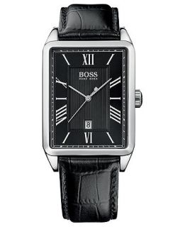 Hugo Boss Watch, Mens Black Leather Strap 33mm 1512425   All Watches