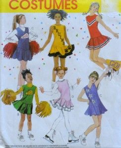 McCalls Costumes Cheerleader ~ Ice Skating Girls Sewing Pattern 3349