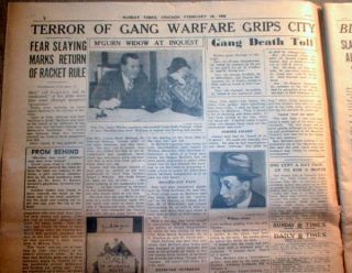 Chicago newspaper AL CAPONE GANG Killer JACK McGURN SHOT DEAD Gangster