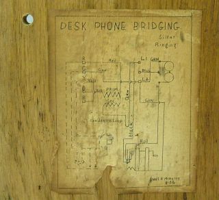 Vintage Antique Wood Desk Telephone Silent Ringing Bridge Crank Box