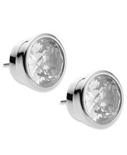 michael kors earrings silver tone buckle hoop earrings $ 85 00