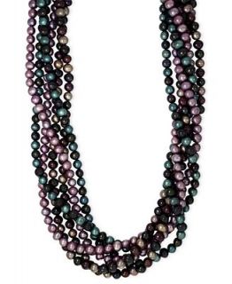 EFFY Collection Pearl Necklace, Sterling Silver Multicolor Cultured