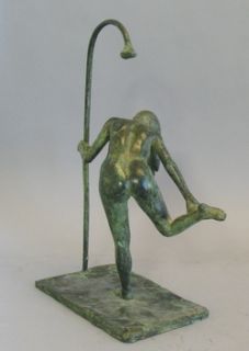 Bronze Sculpture of Woman in Shower David McFall 6 10 Art Deco