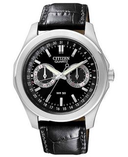 Citizen Watch, Mens SL Black Leather Strap 40mm AG0160 02E   All