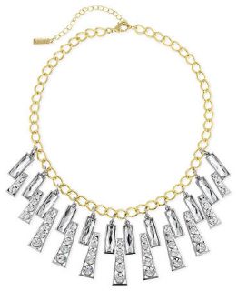 Laundry Necklace, Two Tone Crystal Wide Collar Bib Necklace   Fashion