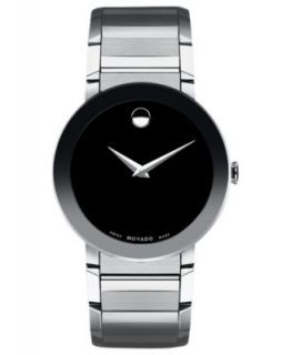 Movado Watch, Mens Swiss Verto Stainless Steel and Black PVD Bracelet