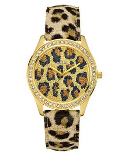 GUESS Watch, Womens Animal Print Leather Strap 40mm U85109L1   All