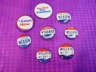 Presidential Election Pins Nixon Campaign Willkie McNary