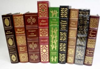 Press Lot of 9 Vols Bronte Melville Verne Dickens Leather