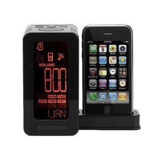 Memorex MA4203BK Clock Radio with Flip Down Dock for iPod and iPhone