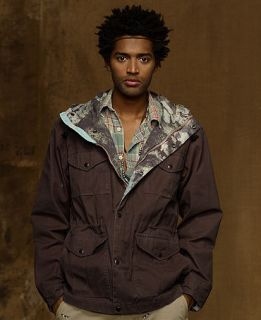 Denim & Supply Ralph Lauren Jacket, Zip Front Camo Raincoat   Mens