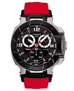 Tissot Watch, Mens Swiss Chronograph T Race Red Rubber Strap