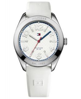 Tommy Hilfiger Watch, Womens White Leather Strap 40mm 1781202   All