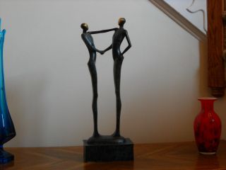 Fine Brass Crafted Modern Abstract Style Art Deco Friends Statue