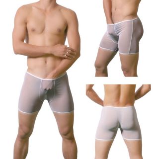 New Men Sexy Pant See Through Mesh Underwear Soft Cool Elastic Boxer