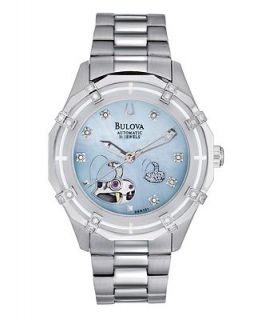 Bulova Watch, Womens Automatic Diamond Accent Stainless Steel
