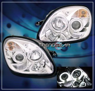98 04 Mercedes Benz R170 SLK Dual Halo Projector Headlight Chrome 99