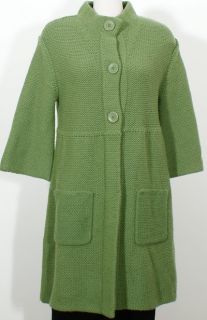 Eileen Fisher Parsley Merino Wool Sweater Coat M