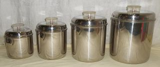 Stainless Steel Revere Ware Tel U Top Kitchen Canister Set