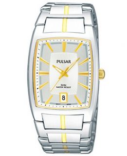 Pulsar Watch, Mens Two Tone Stainless Steel Bracelet PXHA01